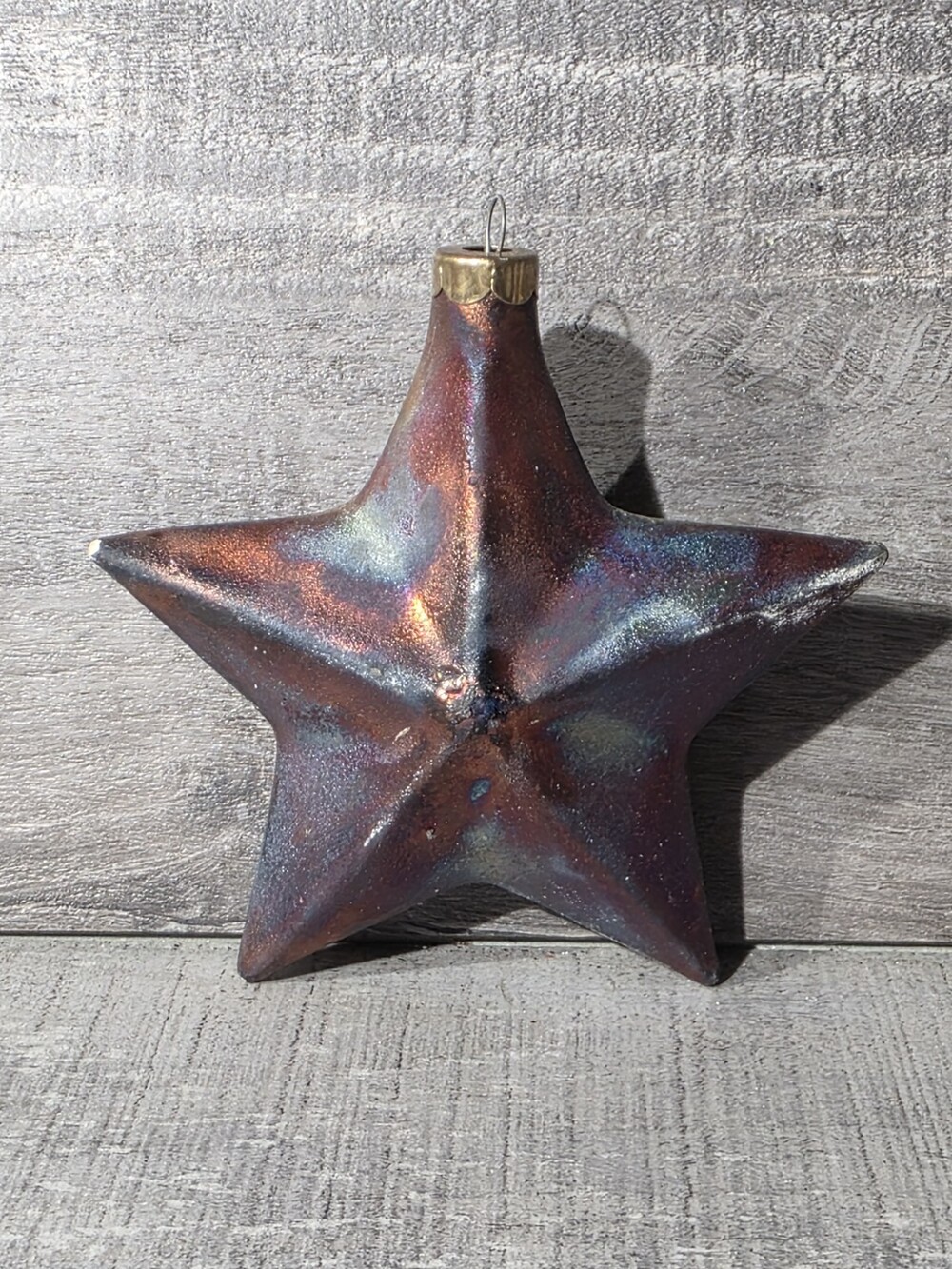 J.Davis Studio Raku Star Christmas Ornament "Tapestry Star" Rare g67e13